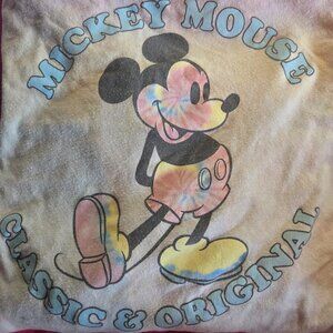Disney Mickey Mouse tie dye hooded long sleeve t-shirt